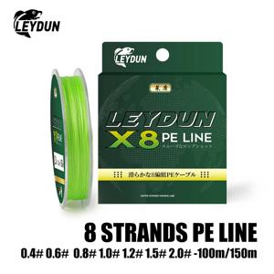 Leydun 마이크로 낚싯줄, 일본 부드러운 멀티 필라멘트 라인, 잉어 플라이 낚시 와이어, 8 가닥 편조 PE, 150m, 강한 8X 직조