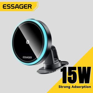 Essager 15W 자기 무선 자동차 전화 홀더 조정 가능한 360도 자동차 충전기 iPhone15 14 13 Pro 삼성 범용 전화