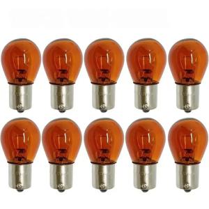 10개 1156 BA15S P21W 앰버 베이오넷 전구, 정확한 방향 지시등 및 대시보드 경고등 교체용