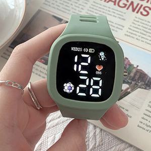 패션 남자 여자 시계 Led 디지털 스포츠 시계 큰 다이얼 디지털 시계 어린이를위한 실리콘 남자 전자 손목 시계 소년 소녀