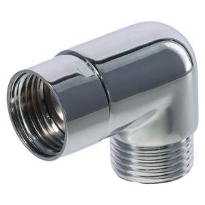 90도 샤워 헤드 팔꿈치 어댑터 내구성이 뛰어난 은색 샤워 팔 확장 커넥터