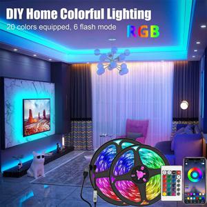 1-30M USB 5V LED 스트립 조명 블루투스 24 키 원격 제어 RGB 유연한 램프 테이프 룸 장식 TV 백라이트 다이오드