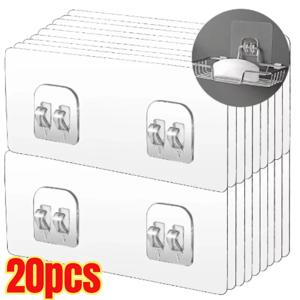 강력한 접착 후크 방수 선반 스티커 욕실 주방 벽 선반 랙 주방 고정 벽 나사 후크 스토리지 랙