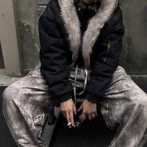 2025 겨울 신상 아메리칸 워시드 후드 코튼 재킷 남성 캐주얼 두꺼운 따뜻한 코트 빈티지 스트리트웨어 파카