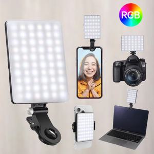 휴대 전화 채우기 빛 충전식 3 가지 모드 조정 가능한 밝기 LED 램프 클립 휴대 전화 메이크업 컴퓨터 채우기 빛