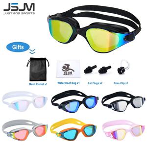 남녀공용 성인 수영 고글 – 남성 및 여성을 위한 김서림 방지 수영 안경 – 조절 가능한 실리콘 방수 전문 수영 안경