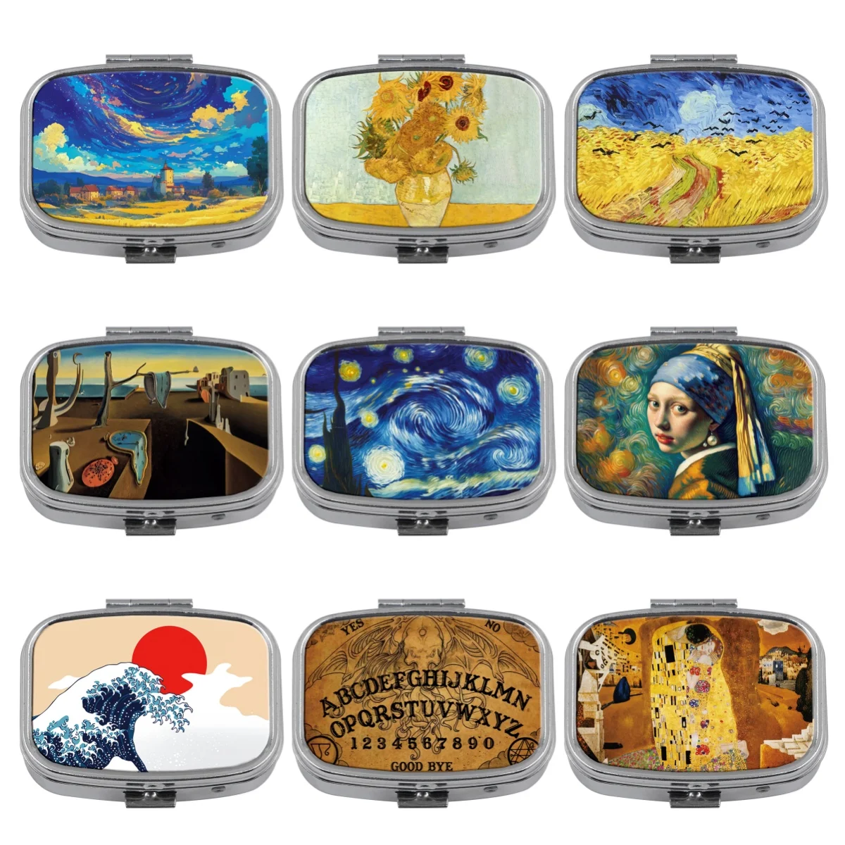 유화 금속 약통(2칸) 휴대용 여행용 밀폐형 소형 알약 정리함 보관함