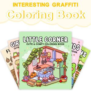 1/2Pcs 성인과 청소년을 위한 흥미로운 낙서 색칠하기 책 편안한 Hygge 순간에 사랑스러운 생물이 특징입니다.