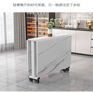 소형 가정용 다기능 접이식 록 보드 테이블 직사각형 거실 이동식 식탁을위한 접이식 식탁