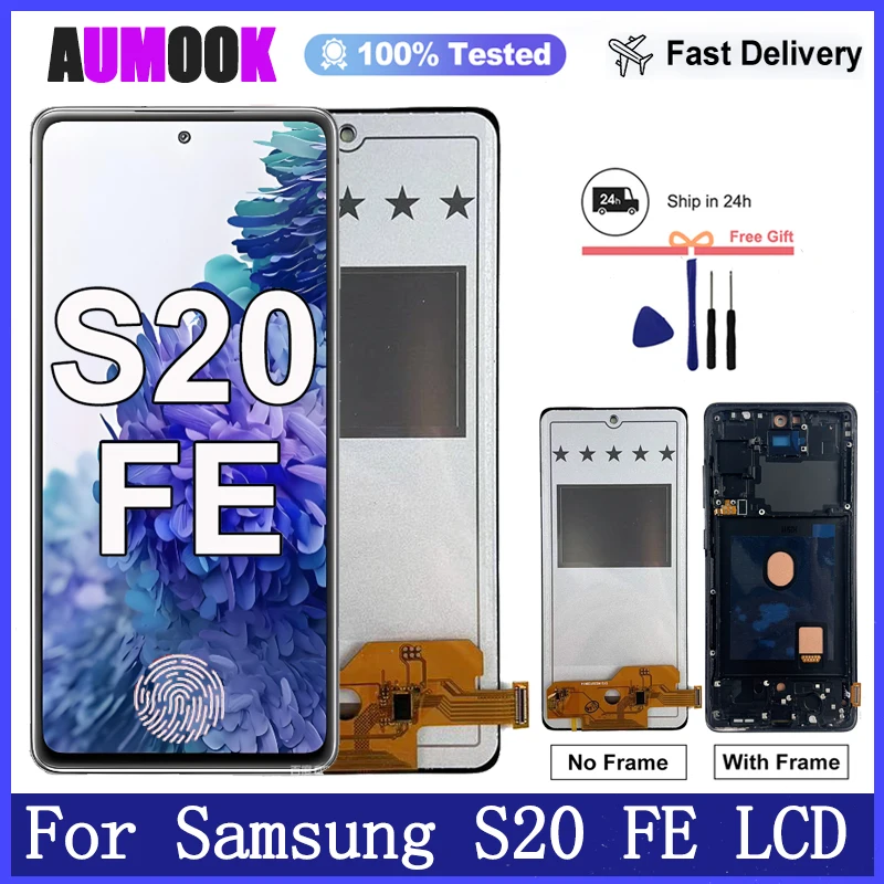 삼성 갤럭시 S20 FE 4G/5G용 AMOLED LCD 디스플레이 터치 스크린 디지타이저 삼성 S20 FE G780F G781B 스크린 교체용