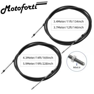 2개 134 146 169 228인치 해양 스로틀 시프트 리모컨 박스 케이블 (선외 엔진 보트 모터 조향 시스템용, 검정색)