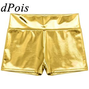 여성 하이웨이스트 핫팬츠 섹시 메탈릭 반바지 에나멜 가죽 반바지 샤이니 레이브 파티 폴댄스 의상 클럽웨어
