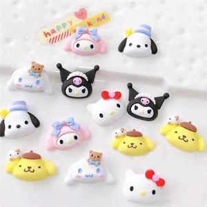 10pcs 귀여운 Sanrio 수지 쥬얼리 액세서리 패치 헤어 클립 워터 컵 DIY 재료 패키지 전화 케이스 장식 DIY 액세서리