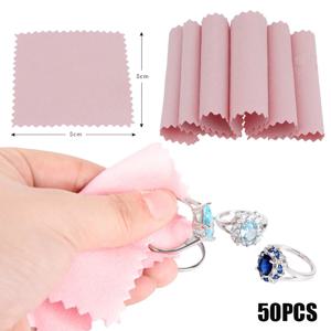 50PCS 패션 실버 연마 천 클리너 쥬얼리 청소 천 변색 방지 도구