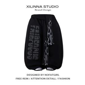 아메리칸 레트로 핫걸 레터 프린트 캐주얼 스웨트팬츠 여성 여름 디자인 루즈 슬림 스트레이트 레그 와이드 레그 롱 팬츠