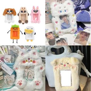 패션 만화 플러시 포토카드 케이스 귀여운 별 모양 포토 카드 홀더 다양한 스타일 버스 도어 카드 슬리브 생일 선물