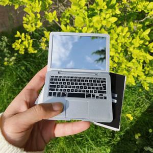 창의적인 휴대용 미니 컴퓨터 거울 접이식 노트북 모양 메이크업 거울 고품질 포켓 미러 뷰티 메이크업 거울