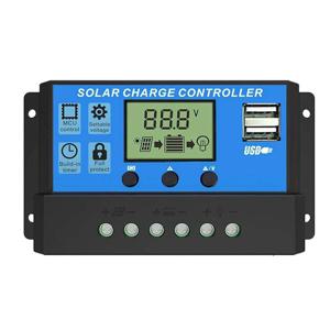 태양광 충전 컨트롤러 10A ~ 100A LCD 디스플레이 태양광 패널 배터리 시스템 충전용 듀얼 USB 자동 조절기