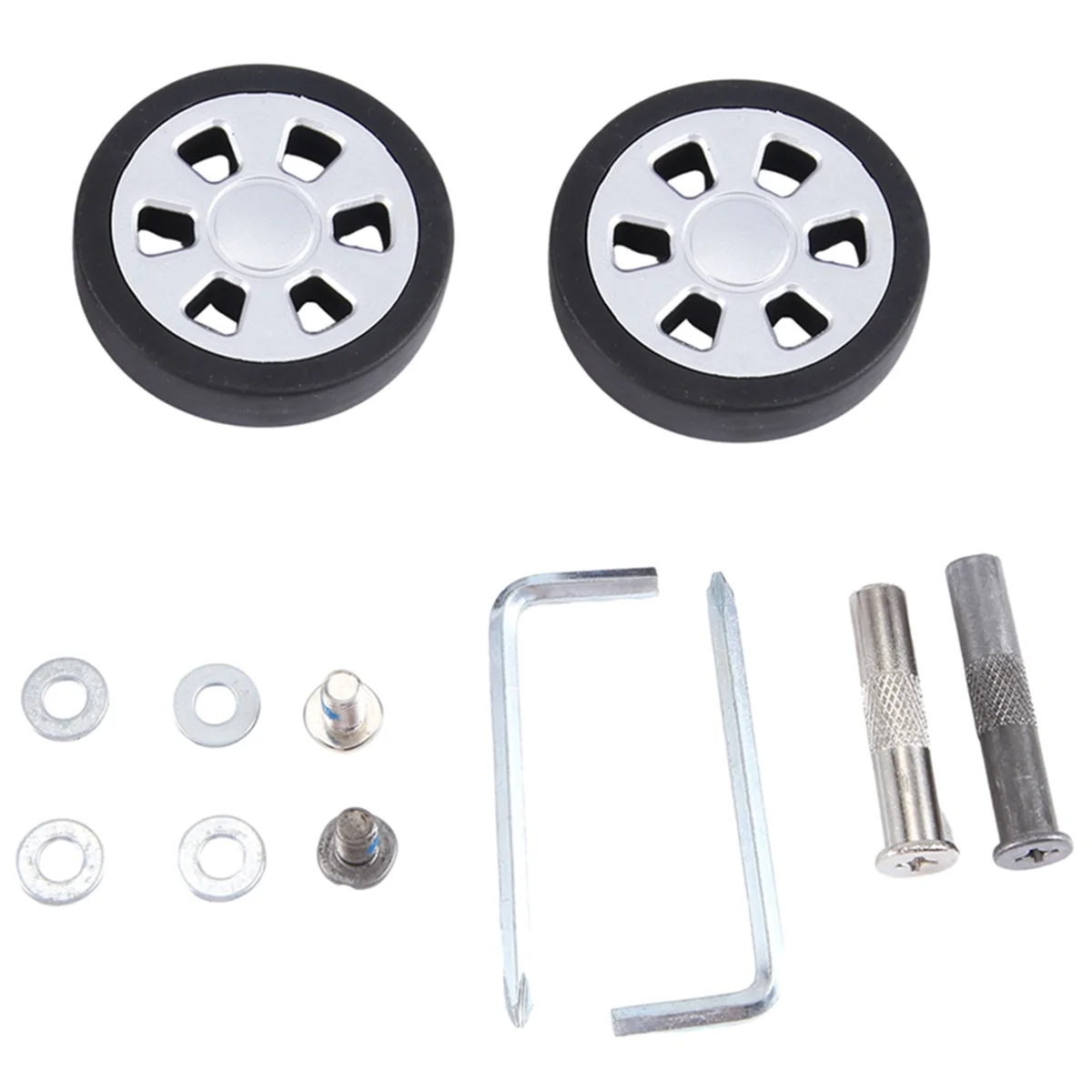 ABQR 55X12mm 2개 세트 여행가방 바퀴, 여행가방 교체용 바퀴, 여행가방 PU 회전 캐스터 바퀴 베어링 수리 키트