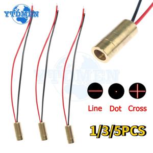 1/3/5개 650nm 레이저 다이오드 5mW 레이저 헤드 9mm 3V 레드 포인트/라인/크로스 구리 헤드 레이저 크로스 다이오드 모듈 산업용