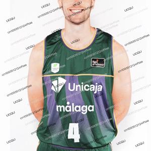 25/26 말라가 농구 게임 저지 스페인 농구 성인 남녀 스포츠 조끼 팬 스페셜 농구 저지 세트