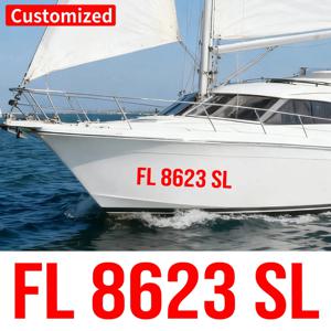 1개 맞춤형 선박 등록 번호 스티커 방수 자가 접착 비닐 데칼 (요트, 보트, 모터보트, 카약, 자동차용)