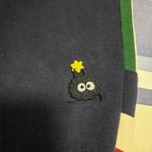 1개 블랙 만화 귀여운 요정 자수 장식 패브릭 스티커 셀프 접착 의류 패치