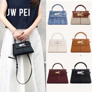 JW PEI 트라페조이드 백, 신상, 천연 가죽, 여성용 가방, 고급, 다용도, 크로스바디 백, 패셔너블, 니치 스타일