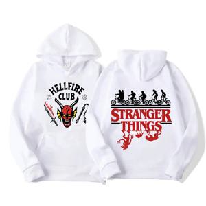 스타일리시한 스트레인저 씨즈 가족 매칭 스웨트셔츠, 독특한 자전거 타기 실루엣 디자인, 쇼 팬들에게 딱 맞는 편안함