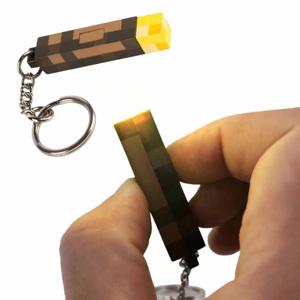 마인크래프트 애니메이션 조명 장난감 귀여운 미니 키체인 라이트 키링 창의적인 발광 키체인 창의적인 자동차 펜던트 장식품