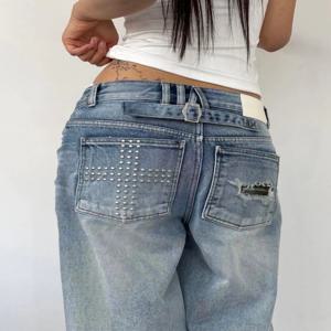 레트로 아메리칸 라지 사이즈 청바지 남성용 루즈 스트레이트 레그 와이드 레그 데님 팬츠 캐주얼 워싱 아웃핏 바지 사계절용