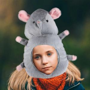 창의적인 모자: 모든 연령대를 위한 부드럽고 편안한 동물 모자 - 독특한 코스프레 파티 선물용 모자, 쥐 테마 생일 모자