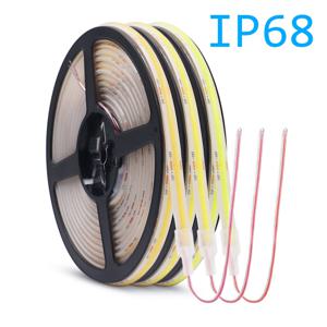 12V 24V IP68 방수 COB LED 스트립 조명 5m 10m 15m 20m 0.5m 유연한 테이프 IP30 320 LED 고밀도 밝은 라이너 조명