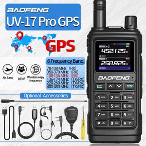 Baofeng UV 17 프로 GPS 에어 밴드 6 밴드 워키토키, 무선 복사 주파수 장거리 UV 5R UV K5, 사냥용 양방향 라디오