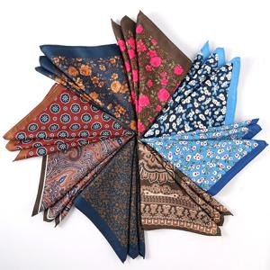 재단사 스미스 새로운 디자인 포켓 스퀘어 인쇄 패턴 포켓 스퀘어 패션 남자 손수건 꽃 손수건 포켓 남자