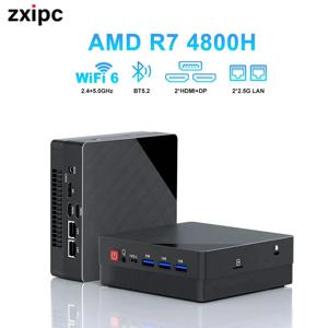 미니 PC 컴퓨터 게임용 AMD Ryzen7 4800H 5800H 4500U 7530U 포켓 듀얼 HDMI LAN WIFI6 BT 5.2 NUC 사무실 책상 컴퓨터 4300U NVMe
