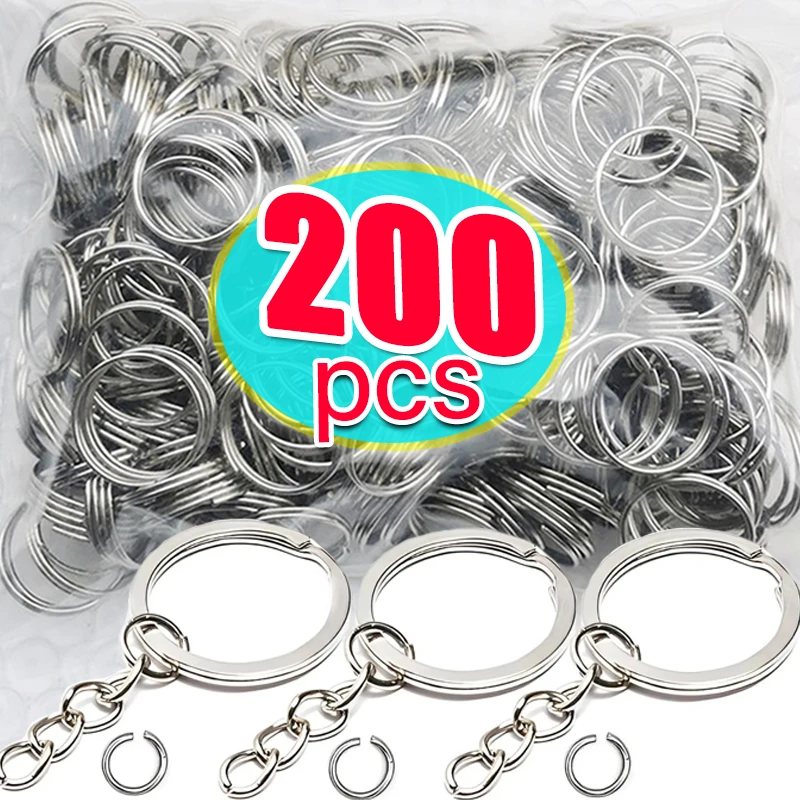 실버 도금 금속 빈 열쇠 고리 열쇠 고리 분할 반지 Keyfob 열쇠 고리 반지 여성 남성 DIY 열쇠 고리 열쇠 고리 액세서리