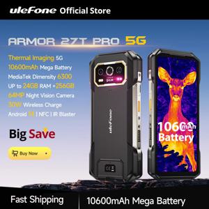 Ulefone Armor 27T Pro+ 5G 견고한 휴대전화 10600mAh Android 15 스마트폰 50MP+64MP 야간 카메라 6.78