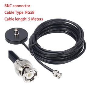 CB 라디오 BNC 수형 안테나 마그네틱 베이스(5미터 RG58 동축 연장 케이블 포함)