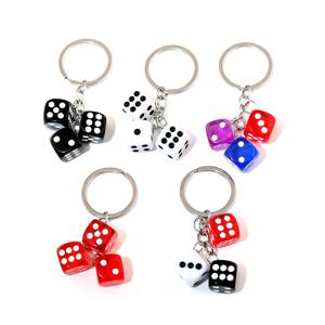 힙합 레진 3D 주사위 참 자동차 키링 귀여운 레진 3D 주사위 참 키체인 펜던트 남녀 백팩 쥬얼리 선물