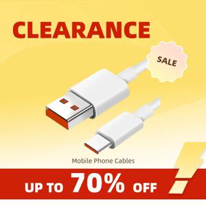 클리어런스_6A 초고속 충전 데이터 케이블 화웨이 샤오미 아너 TYPE C 플래시 충전 오렌지 모바일폰 66W 충전기