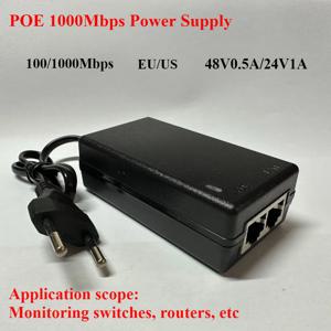 48V/12V POE 인젝터 이더넷 CCTV 전원 어댑터 IP 카메라 IP 전화용 0.5A /2A 24W POE POE 스위치 전원 어댑터 EU/US 옵션
