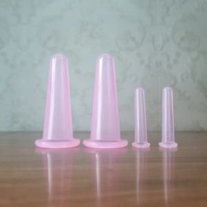 4PCS 실리콘 진공 부항 마사지 항아리 안티 셀룰 라이트 마사지 얼굴 흡입 컵 얼굴 목 리프트 피부 긁기 미용 도구