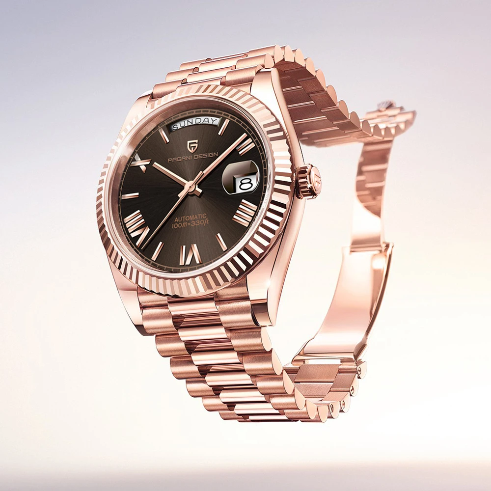 2025 새로운 PAGANI DESIGN 남성용 시계 DD36 로즈 골드 럭셔리 자동 시계 남성용 기계식 손목 시계 사파이어 미러 시계