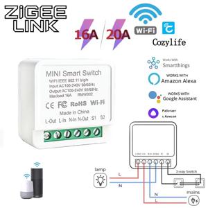 16A 20A 스마트 WiFi 무선 스위치 모듈 차단기 릴레이 양방향 제어 APP 원격 제어 AC100-240V 지원 Alexa Google 홈