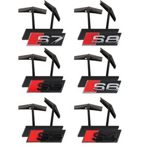 3D ABS 크롬 블랙 로고 그릴 엠블럼 자동차 전면 그릴 배지 장식 자동차 액세서리 아우디 S3 S4 S5 S6 S7 S8 RS3 RS4 RS5 RS6 RS7
