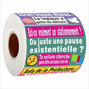 150 Pcs 재미 있은 프랑스어 주차 경고 스티커 - 무광택 마감, 7x5cm/2.75x1.57 인치, 유머러스 한 자동차 알림 라벨