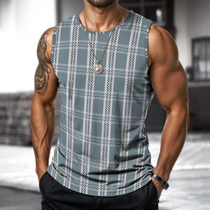 운동 복고풍 남자 조끼 거리 패션 라운드 넥 민소매 티셔츠 인쇄 매일 야외 스포츠 피트니스 러닝 탑 동물