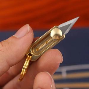 미니 개폐식 푸시 유틸리티 나이프 펜던트 생존 선물 종이 상자 커터 봉투 오프너 편지지 익스프레스 나이프 사무실 Suppl