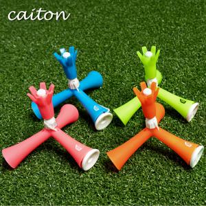 Caiton 1PC 조정 가능한 삼각형 골프 티, 엄마와 아이 디자인, 자기 모자 클립 호환 가능, 내구성, 안정성, 재사용 가능, 4 색